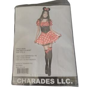 Charades Over the Knee Stockings Black with Red Bow Girls 6-12 yrs